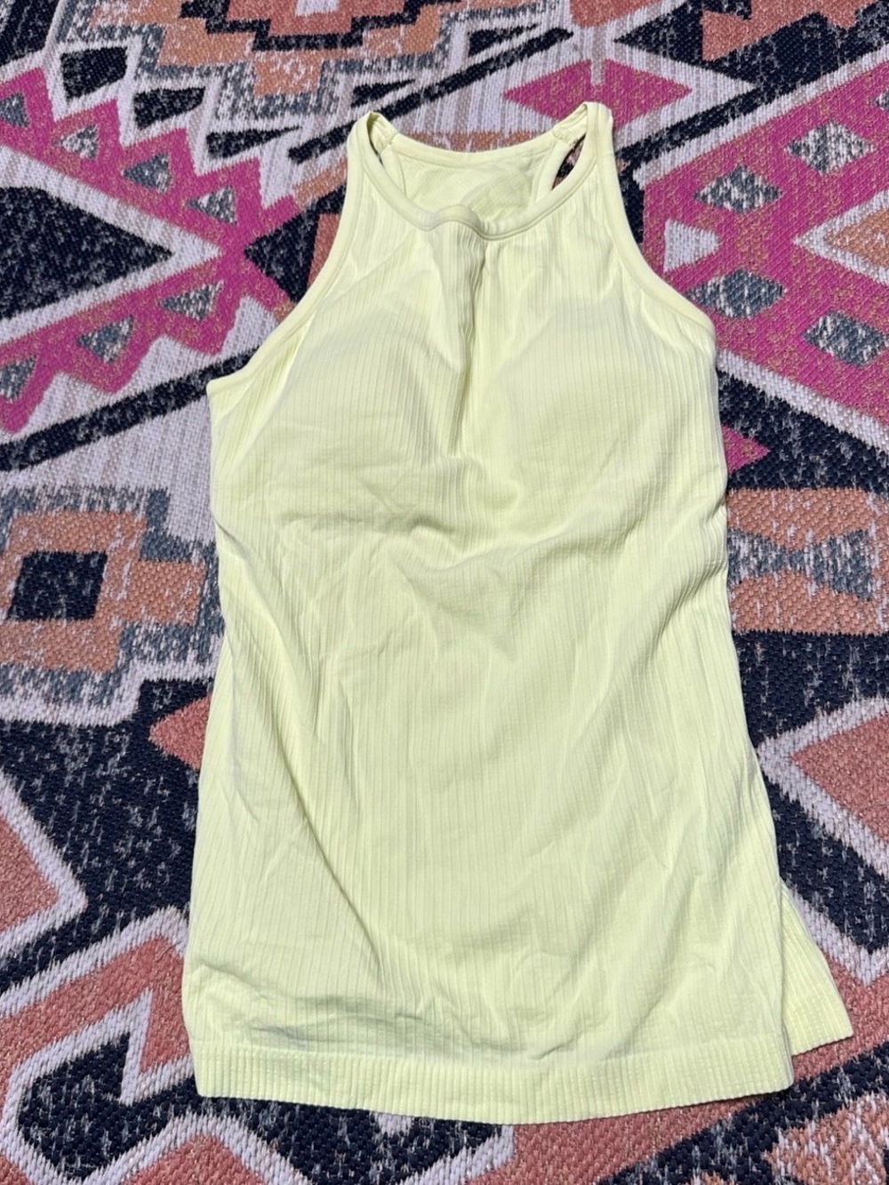 Zella building bra Ribbed Halter Tank Top — Pale Yellow